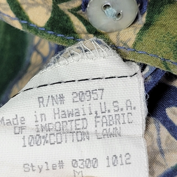 Tori‎ Richard pineapple Costal Beach M Hawaiian Aloha Men Shirt short-sleeved - Picture 8 of 11